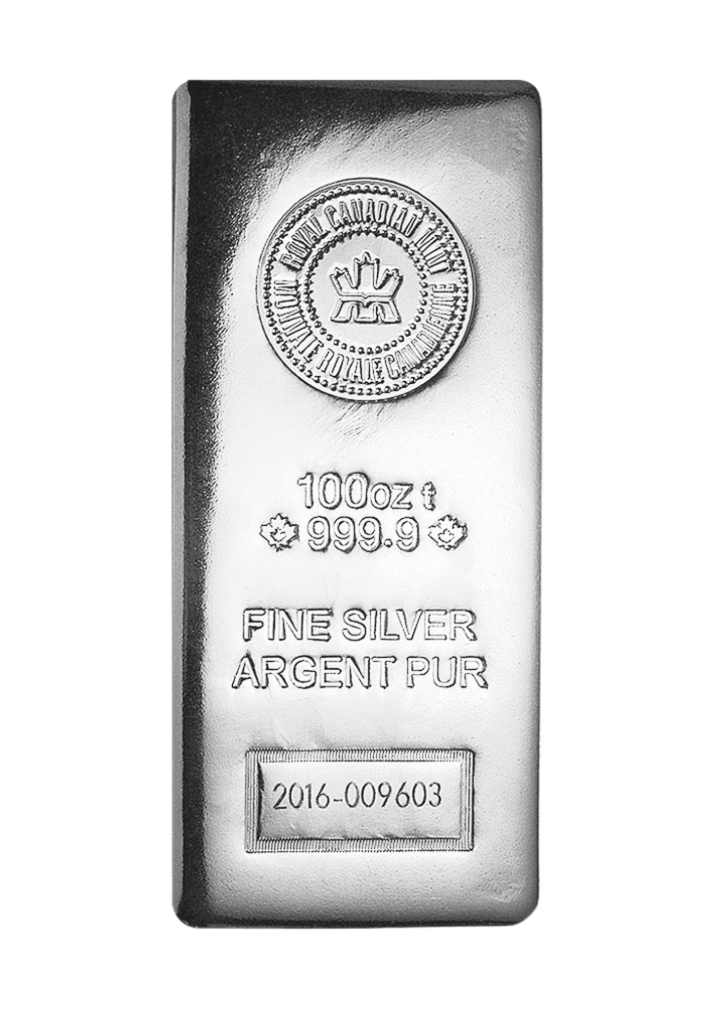 royal-canadian-mint-silver-100oz-99.99%-cast-bar